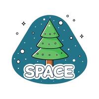 Background with christmas tree. snow. and bokeh. text space vector