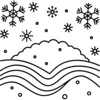 Beautiful background image of small snowdrifts. falling snow and snowflakes in white and blue tones vector
