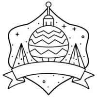 Beautiful christmas tree toy on the festive background banner vector