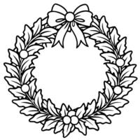 Beautiful Christmas wreath on grey background. top view vector