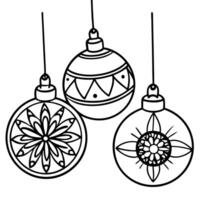 Beautiful hanging glass christmas balls with x-mas ornament inside. Created with technology vector