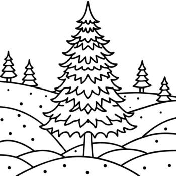 Big Christmas tree in middle of an open field holidays created with AI vector