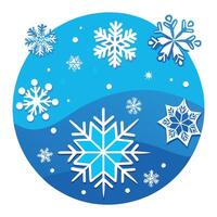 Blue winter snowflakes background. christmas and winter concept. Banner or card. copy space for text vector