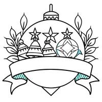 Christmas and New Year decorations with teal background. banner copy space. vector