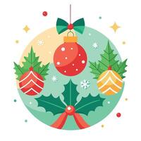 Christmas background with beautiful decorations. design. vector