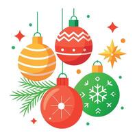 Christmas background with baubles and decorations Generative by AI vector