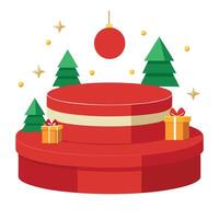 Christmas background with podium copy space for product display. 3D rendering vector