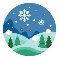 Christmas background with snowflakes and snow created with vector