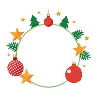 Christmas decorations on white with space for your text or picture. vector