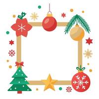 Christmas frame of Christmas decorations on the background. Copy space. New Year. vector
