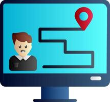 Customer Journey Map Flat Gradient Icon vector