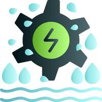 Hydro Power Flat Gradient Icon vector