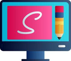 Sketching Flat Gradient Icon vector