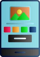 High Fidelity Wireframe Flat Gradient Icon vector