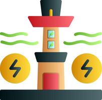 Wave Power Flat Gradient Icon vector