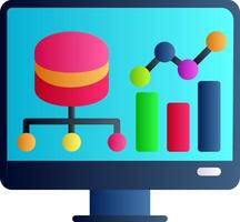 Data Driven Flat Gradient Icon vector