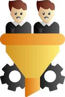 Conversion Rate Flat Gradient Icon vector