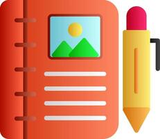 Diary Study Flat Gradient Icon vector