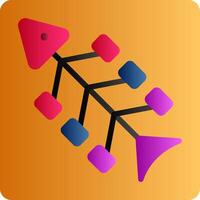 Fishbone Diagram Flat Gradient Icon vector