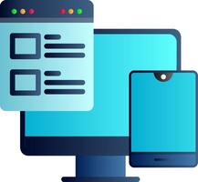 Responsive Web Design Flat Gradient Icon vector
