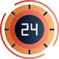 24 Hours Flat Gradient Icon vector