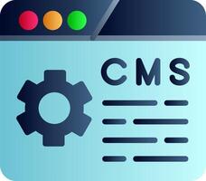 Content Management System Flat Gradient Icon vector
