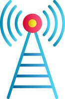 Broadcast Flat Gradient Icon vector