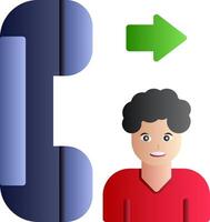Contact Flat Gradient Icon vector