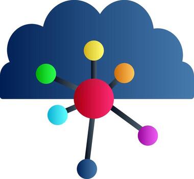 mapa mental plano degradado icono vector
