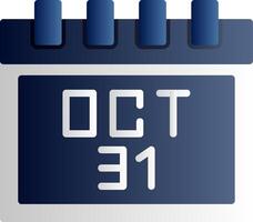 October 31st Flat Gradient Icon vector