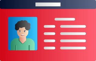 Id Card Flat Gradient Icon vector