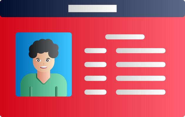 Id Card Flat Gradient Icon