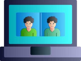 Online Meeting Flat Gradient Icon vector