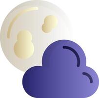 Full Moon Flat Gradient Icon vector