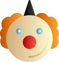 Clown Flat Gradient Icon vector