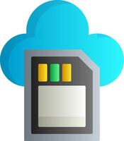 Cloud Storage Flat Gradient Icon vector