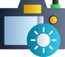 Camera Brightness Flat Gradient Icon vector