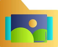 Images Folder Flat Gradient Icon vector