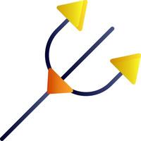 Trident Flat Gradient Icon vector