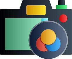Camera Filter Flat Gradient Icon vector