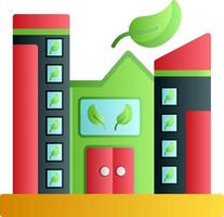 Green City Flat Gradient Icon vector