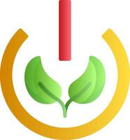 Eco Power Button Flat Gradient Icon vector