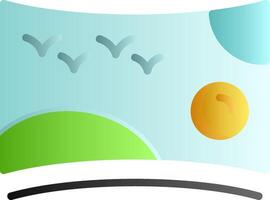Panoramic Flat Gradient Icon vector