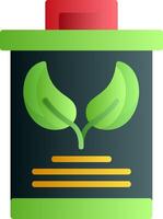 Eco Trash Bin Flat Gradient Icon vector