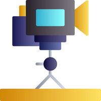 Tripod Camera Flat Gradient Icon vector