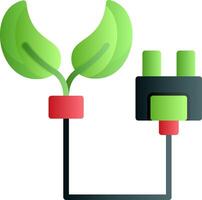 Eco Power Socket Flat Gradient Icon vector