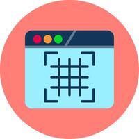 Grid Flat Multi Color Icon vector