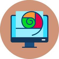 Golden Ration Flat Multi Color Icon vector