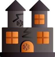 Ghost Castle Flat Gradient Icon vector