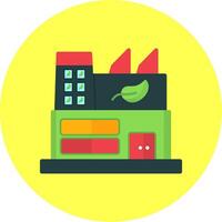 Green Factory Flat Multi Color Icon vector